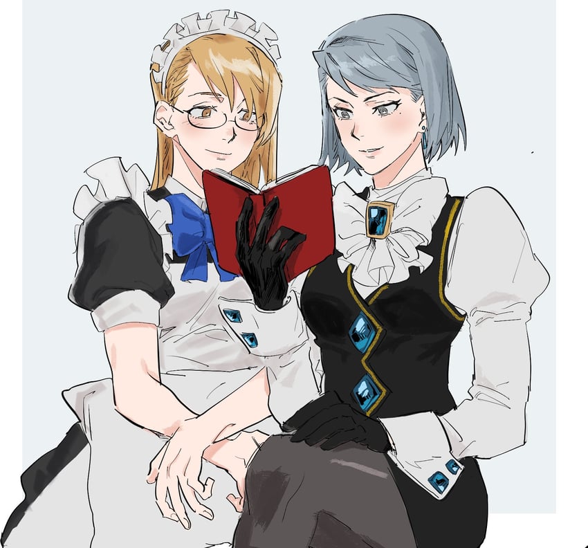 franziska von karma and adrian andrews (ace attorney) drawn by heoreo