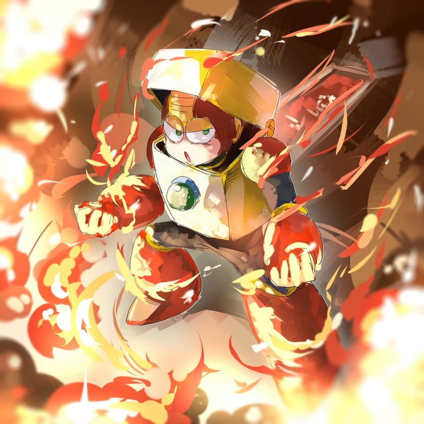 heat man (mega man and 1 more) drawn by bunbun_(midukikome)