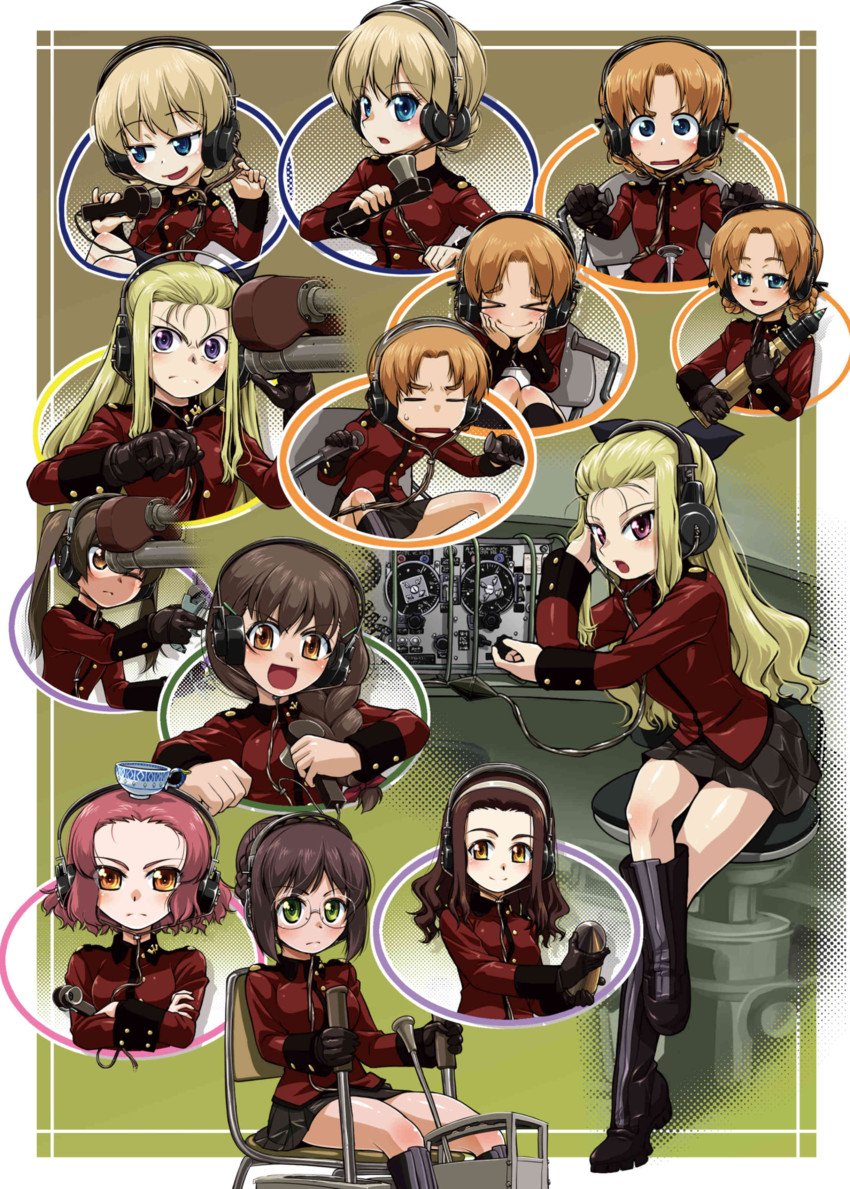 darjeeling, orange pekoe, rosehip, assam, rukuriri, and 1 more (girls und panzer and 1 more) drawn by r-ex