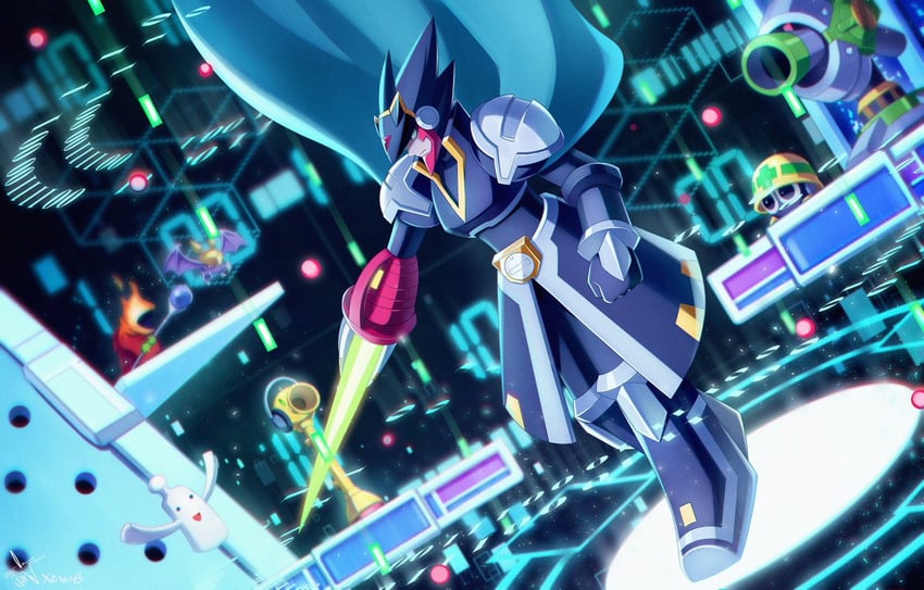 met and colonel.exe (mega man and 2 more) drawn by xenon_(xenonb)