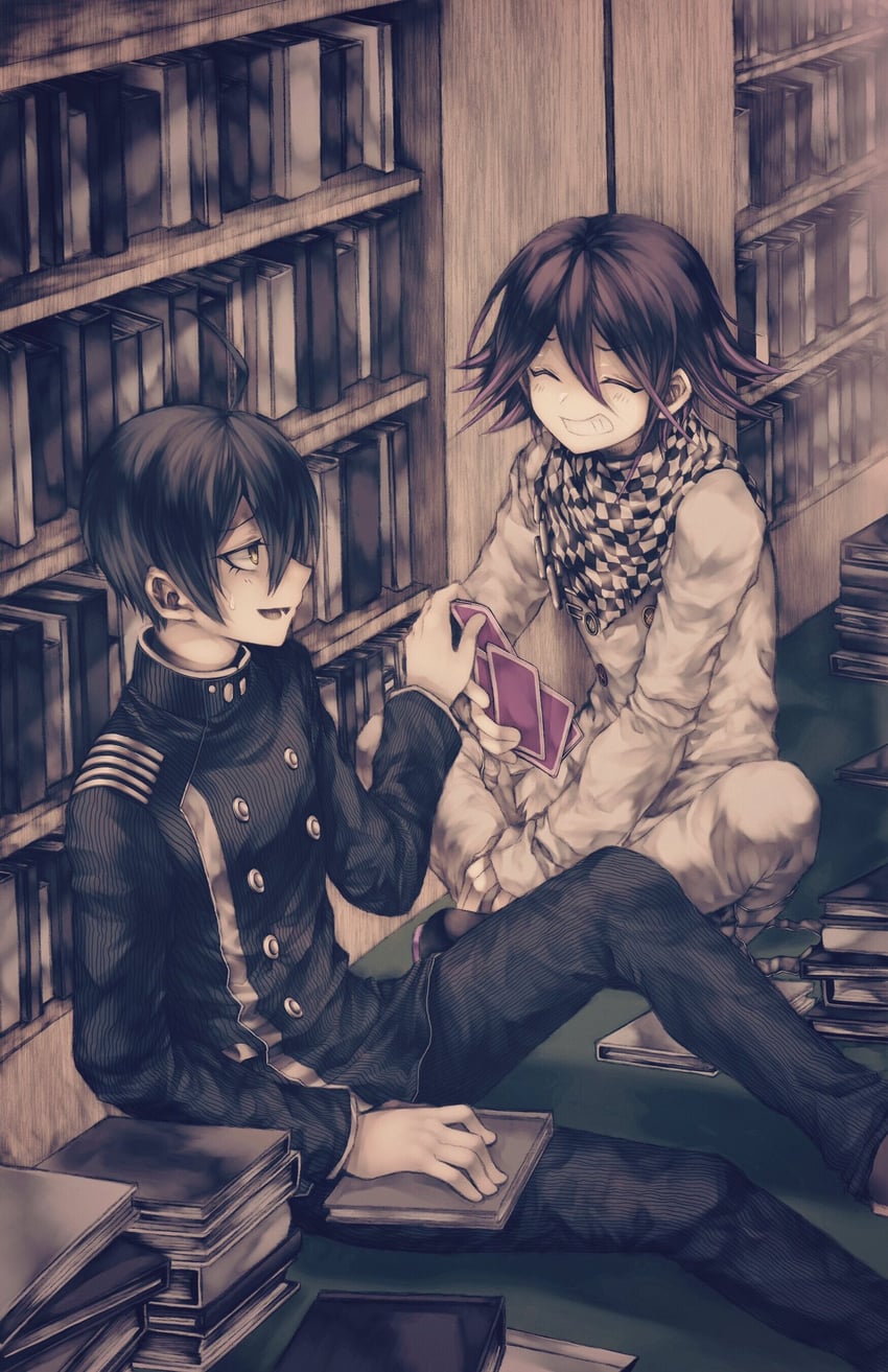 oma kokichi and saihara shuichi (danganronpa and 1 more) drawn by poporo_v3