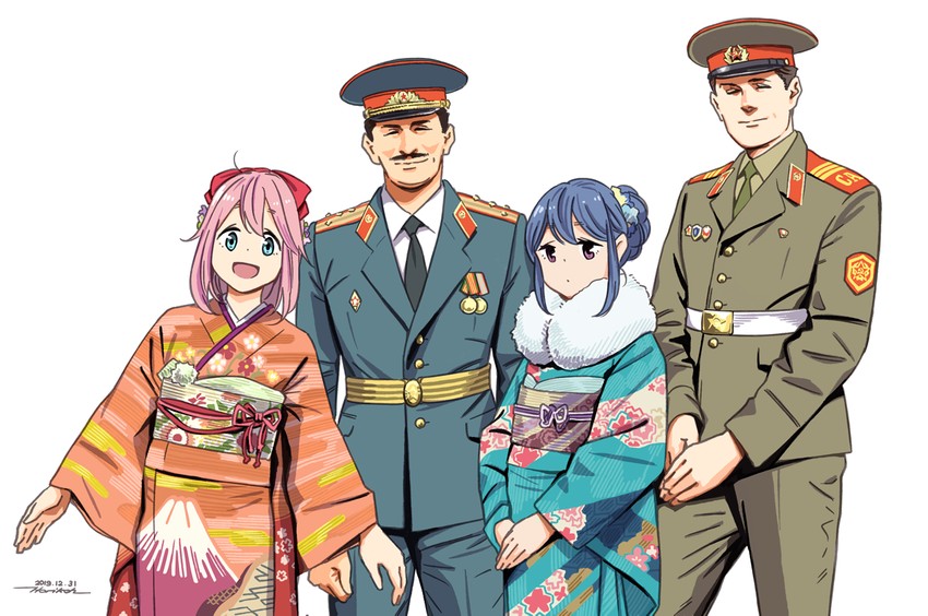 shima rin and kagamihara nadeshiko (yurucamp) drawn by horikou