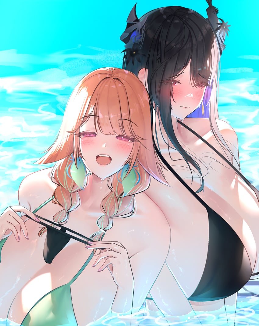 takanashi kiara and nerissa ravencroft (hololive and 1 more) drawn by prab