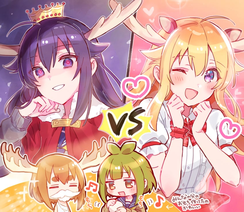 shikanoko noko, koshi torako, koshi anko, and bashame meme (shikanoko nokonoko koshitantan) drawn by sorimachi-doufu