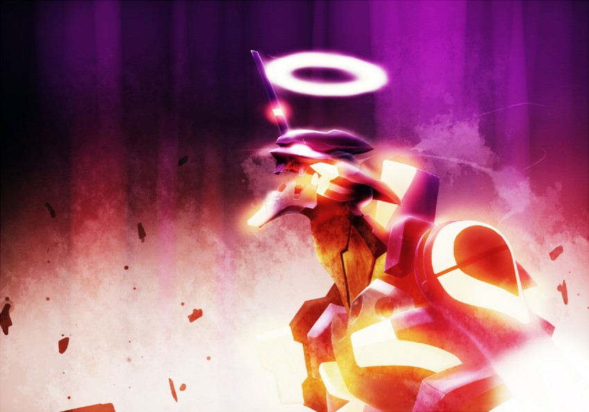 eva 01 (neon genesis evangelion and 2 more) drawn by koba_(pixiv245395)