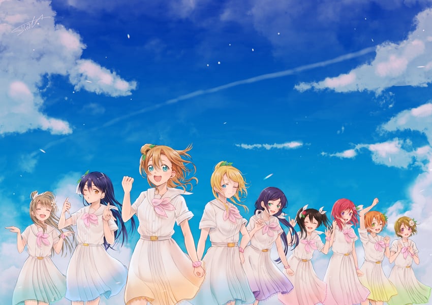 nishikino maki, tojo nozomi, sonoda umi, yazawa nico, ayase eli, and 4 more (love live! and 1 more) drawn by suito