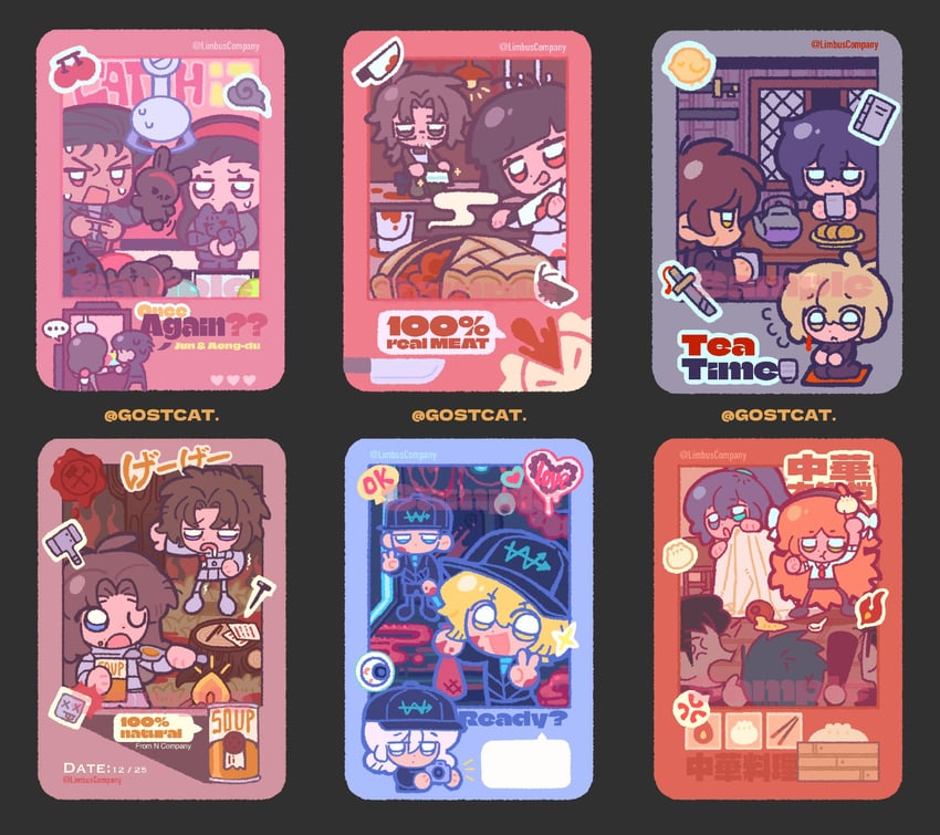ishmael, don quixote, faust, sinclair, hong lu, and 8 more (project moon and 1 more) drawn by gostcat