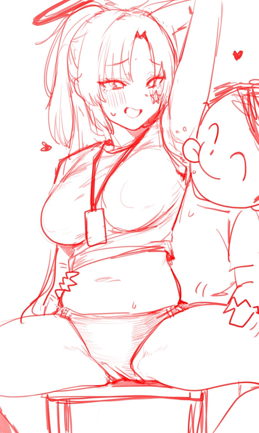 sensei, yuuka, and doodle sensei (blue archive) drawn by berserkert