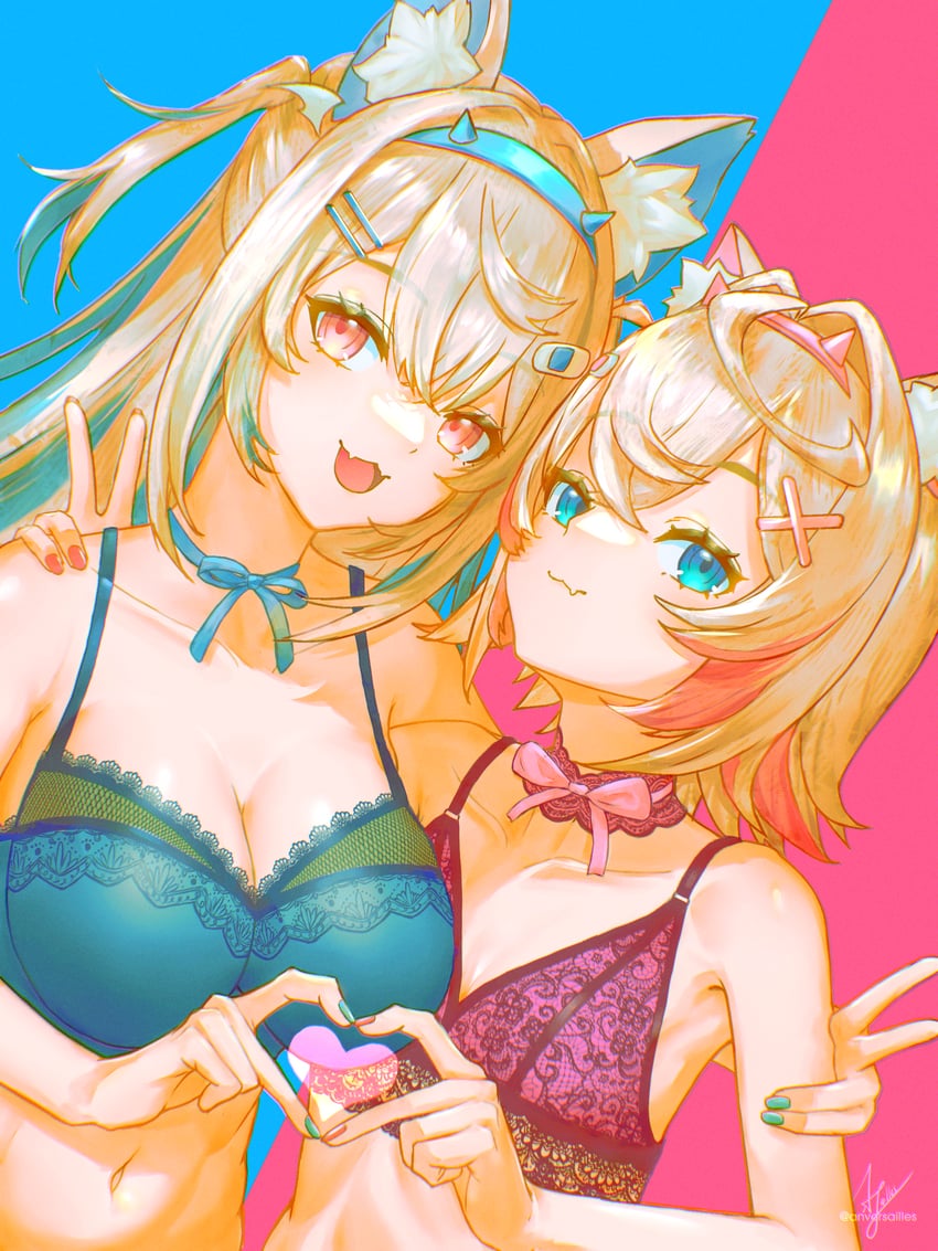 fuwawa abyssgard and mococo abyssgard (hololive and 1 more) drawn by anversailles