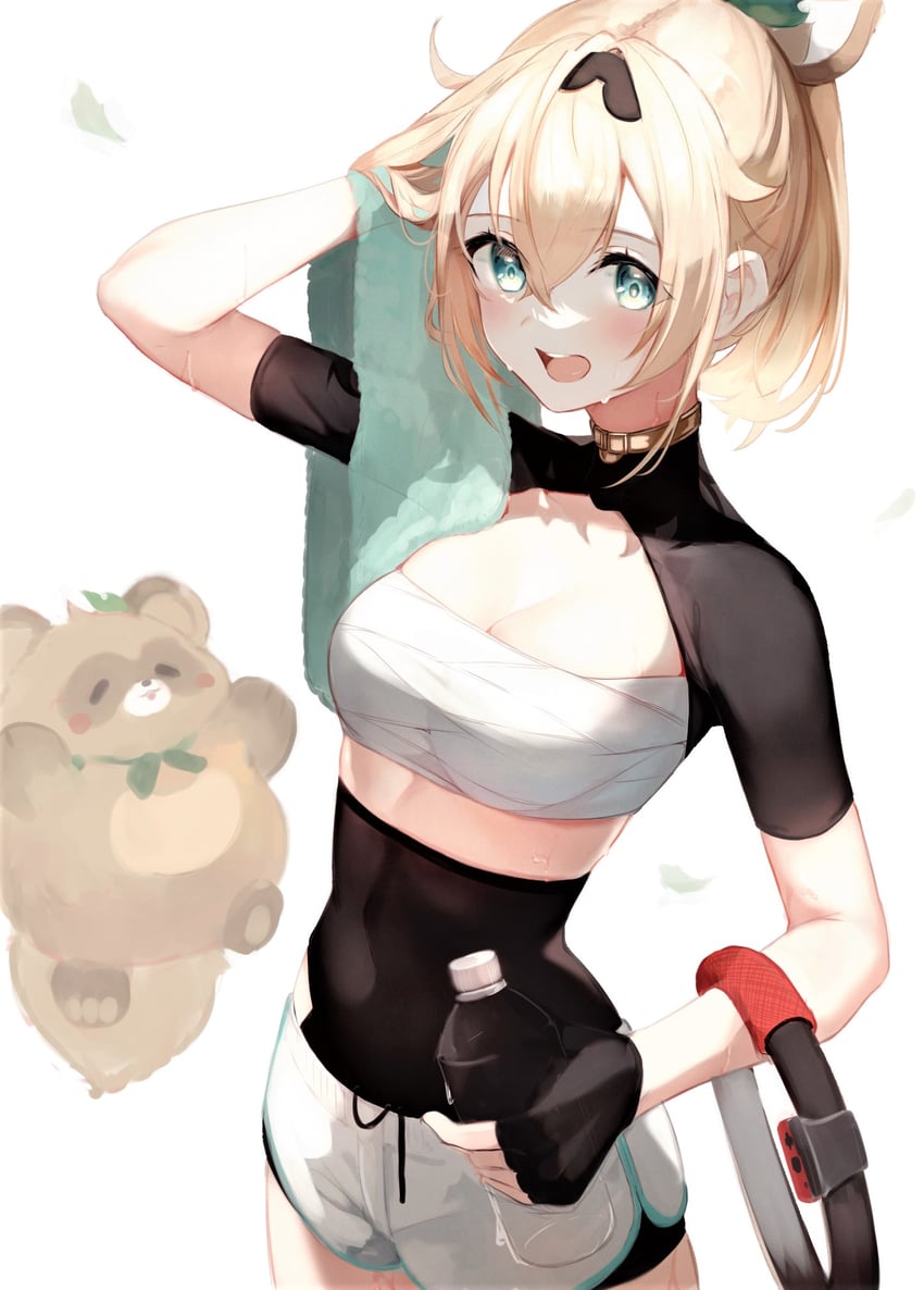 kazama iroha and pokobee (hololive and 1 more) drawn by lumo_1121