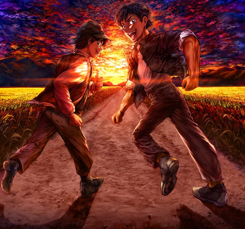 nakaoka gen and kondou ryuuta (hadashi no gen) drawn by kizashinex