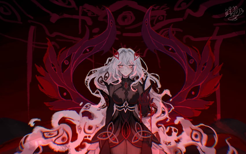 ronova (genshin impact) drawn by featherkoi