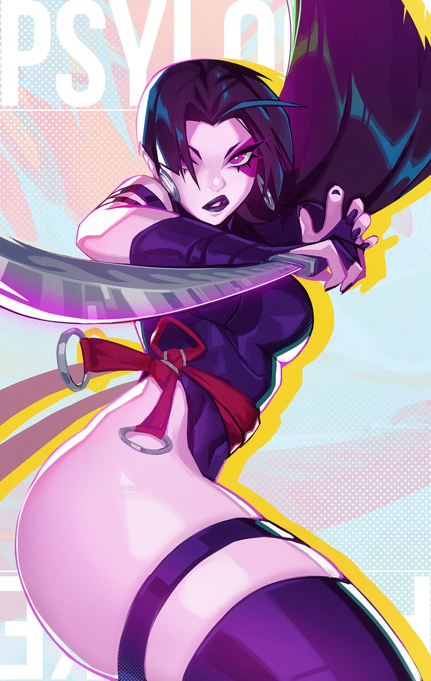 psylocke (marvel and 2 more) drawn by qtori