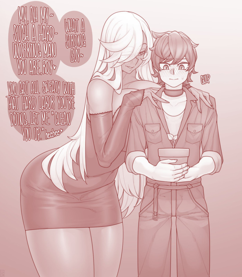 lady magnolia and roy (original) drawn by ekz_(robotekz)