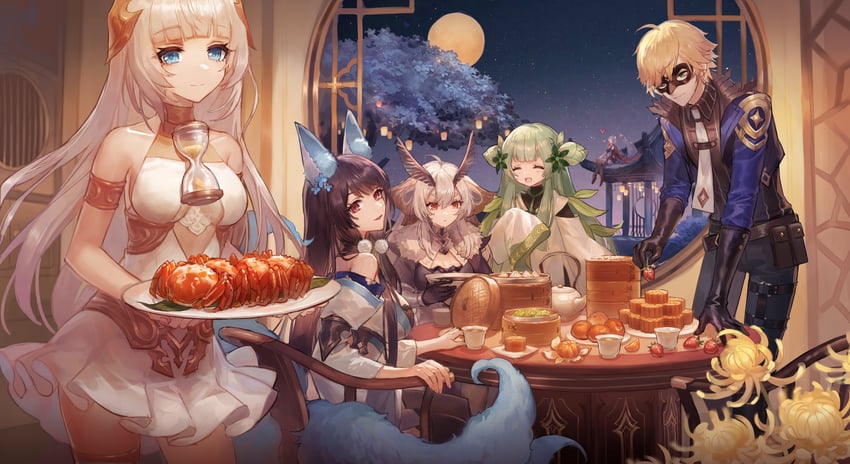 yingning, mousse, hakushi, arena, dan, and 1 more (masterwork apocalypse) drawn by chongning
