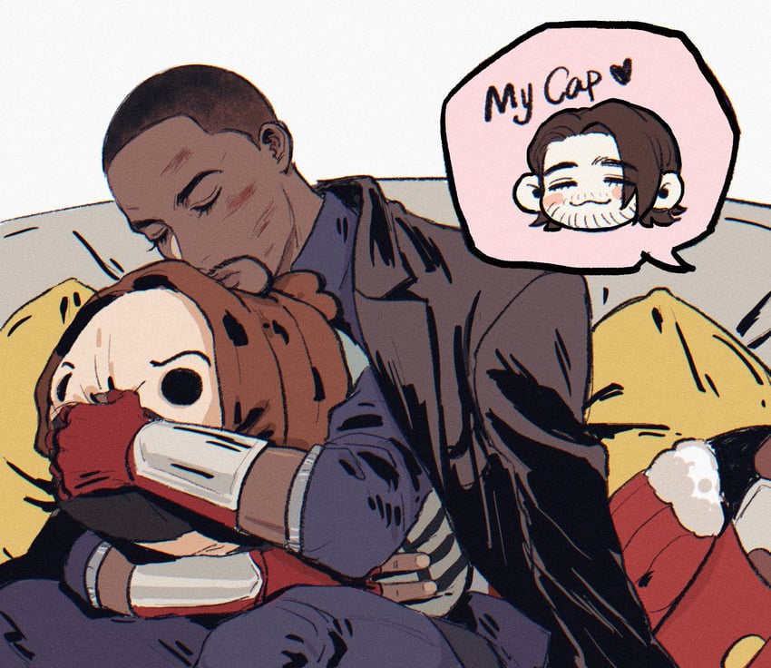 bucky barnes and sam wilson (marvel and 1 more) drawn by sleepyuncle1