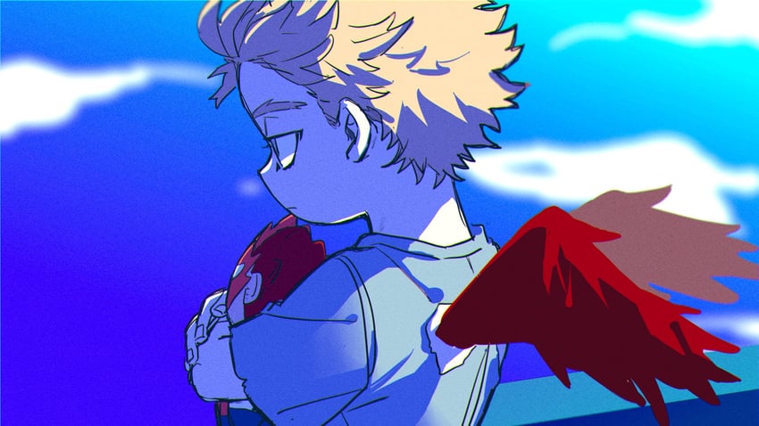 endeavor and hawks (boku no hero academia) drawn by nishino_(fetv8484)