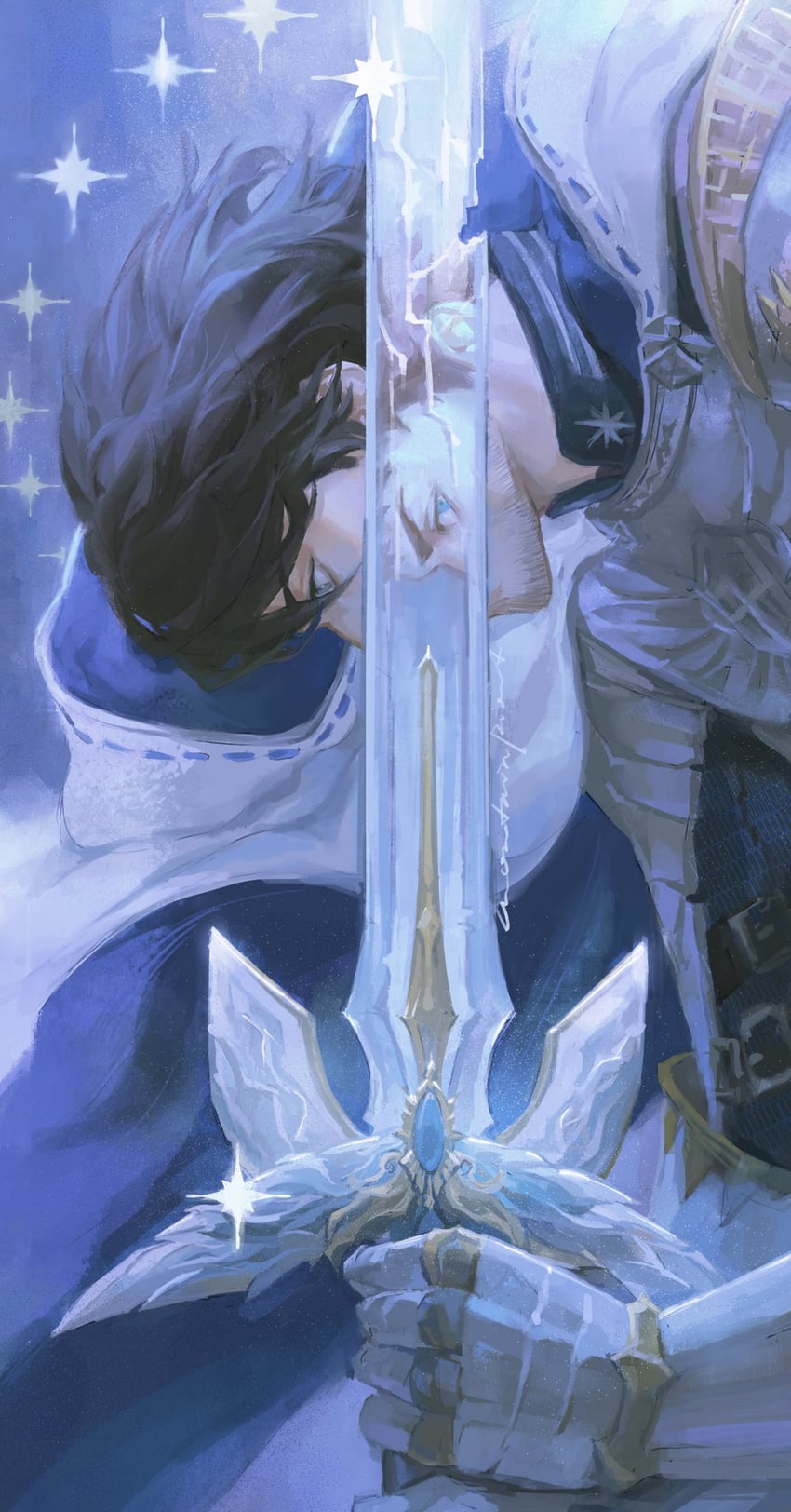 warrior of light, adventurer, and ardbert hylfyst (final fantasy and 1 more) drawn by mountainpiont