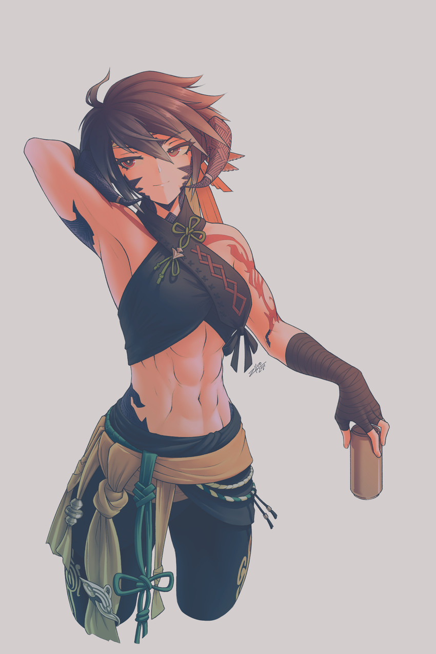 warrior of light and monk (final fantasy and 1 more) drawn by zhvo