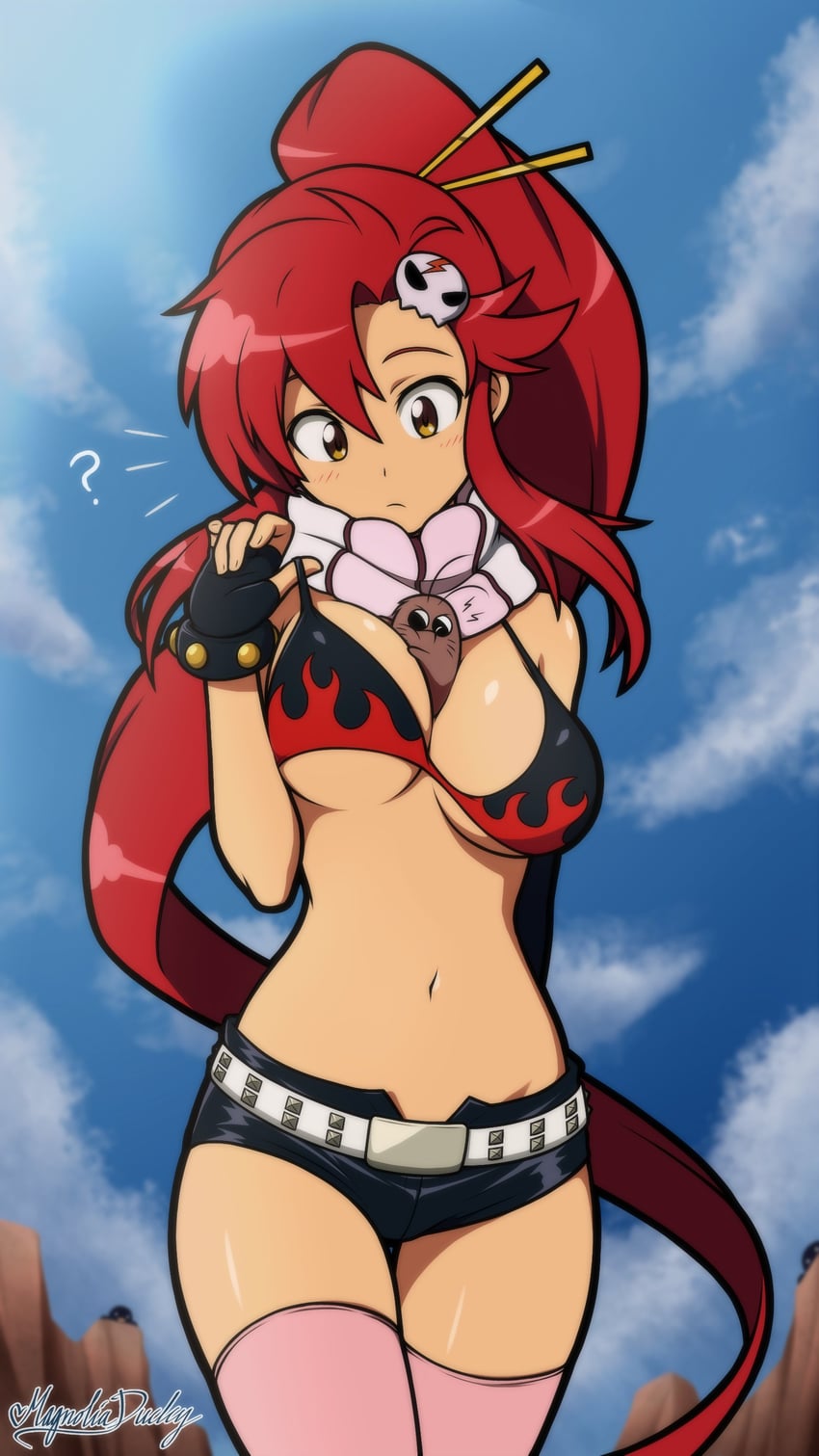 yoko littner and boota (tengen toppa gurren lagann) drawn by magnolia-baillon