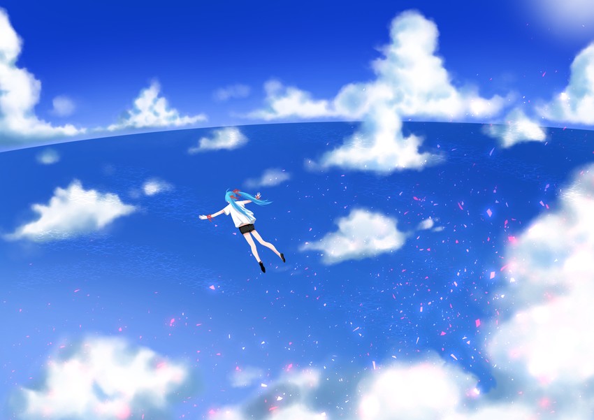 hatsune miku (vocaloid and 1 more) drawn by tatyaoekaki