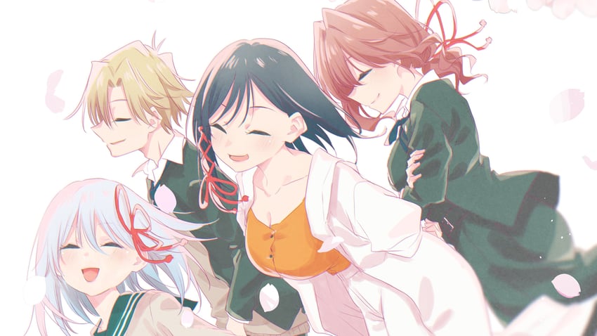 amagami asahi, amagami yae, amagami yuna, and kamihate uryuu (amagami-san chi no enmusubi) drawn by marcey