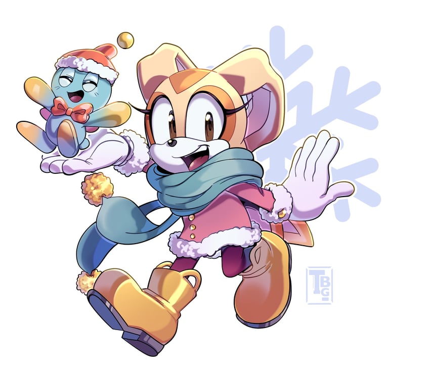 cream the rabbit, neutral chao, and cheese (sonic) drawn by nic_kenten