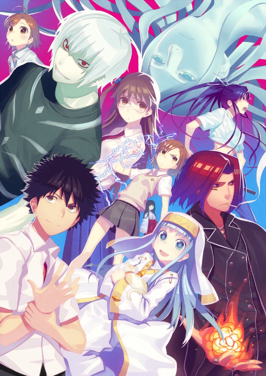 misaka mikoto, kamijou touma, accelerator, index, last order, and 6 more (toaru majutsu no index and 1 more) drawn by kanjy00u