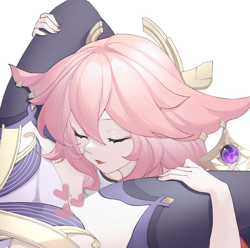 raiden shogun and yae miko (genshin impact) drawn by yang_lizi