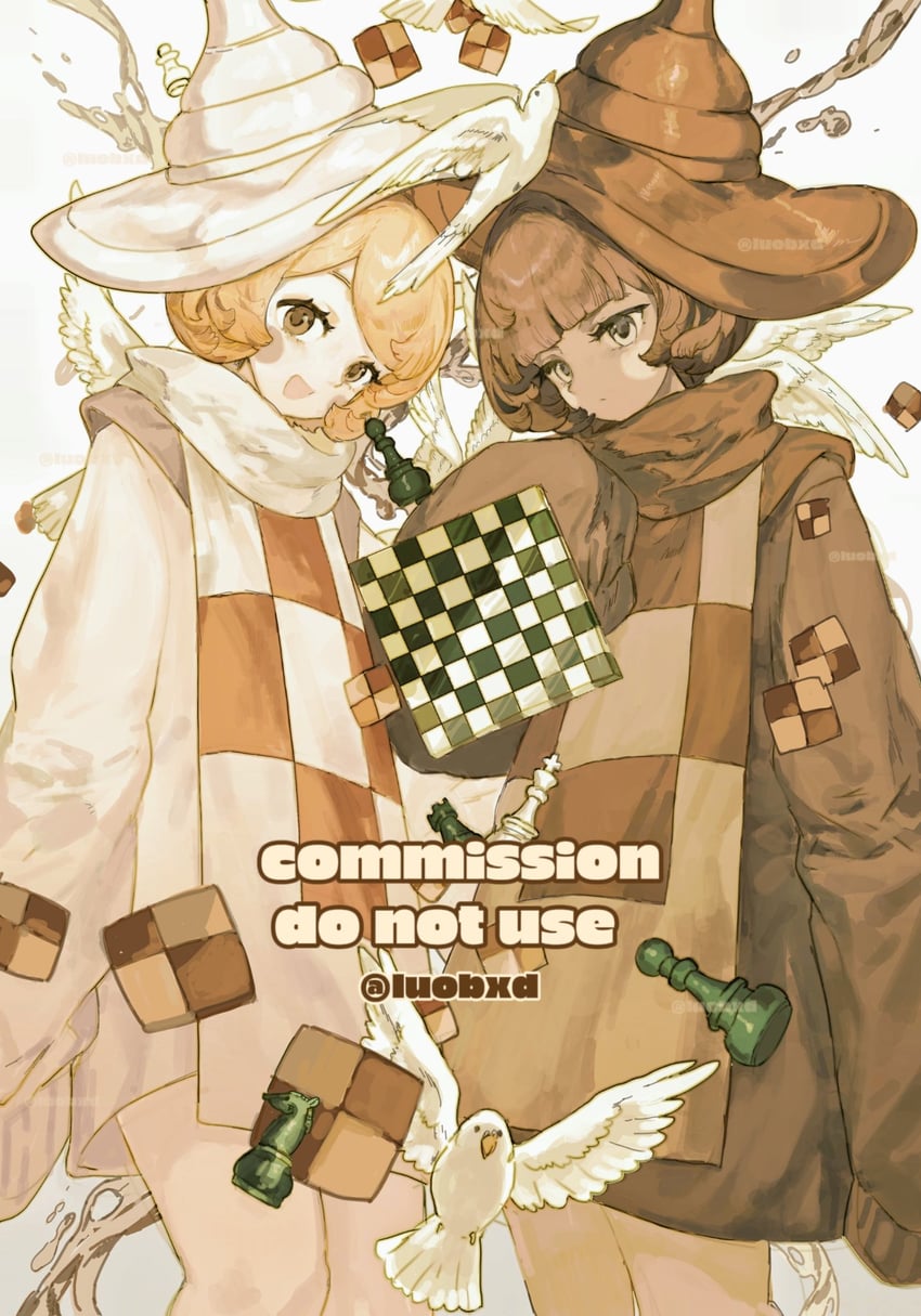 pawn white cookie and pawn black cookie (cookie run and 1 more) drawn by luobxd