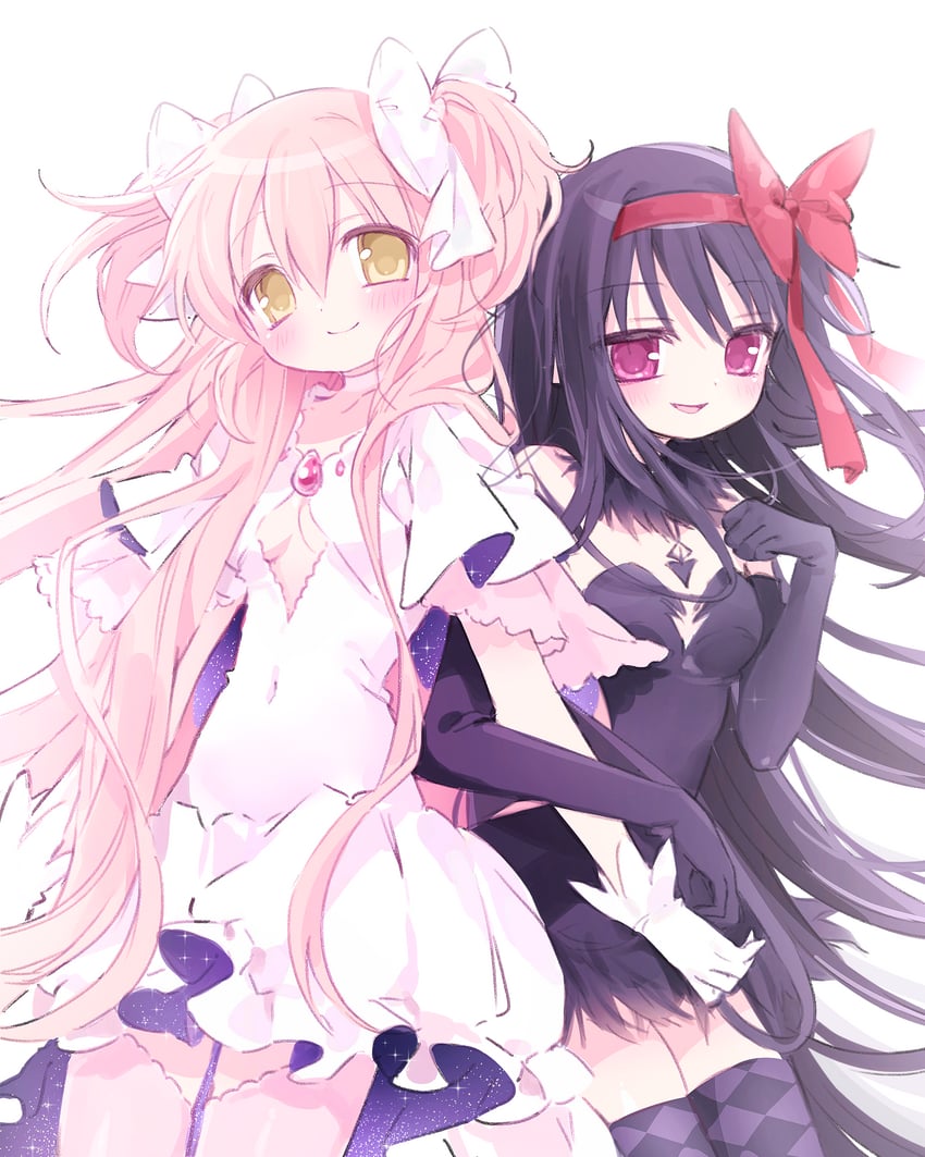 akemi homura, kaname madoka, ultimate madoka, and akuma homura (mahou shoujo madoka magica) drawn by mipi_(u3u_00)
