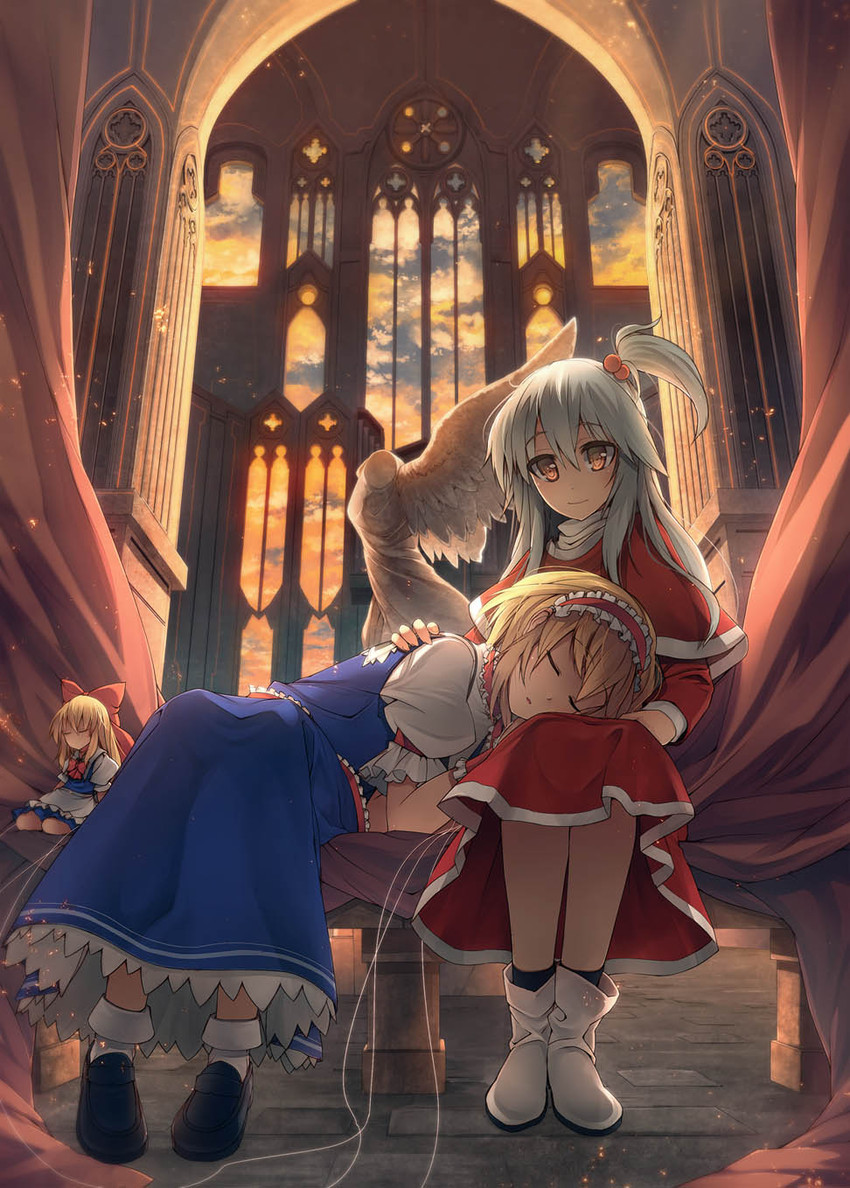 alice margatroid, shanghai doll, and shinki (touhou and 1 more) drawn by eho_(icbm)