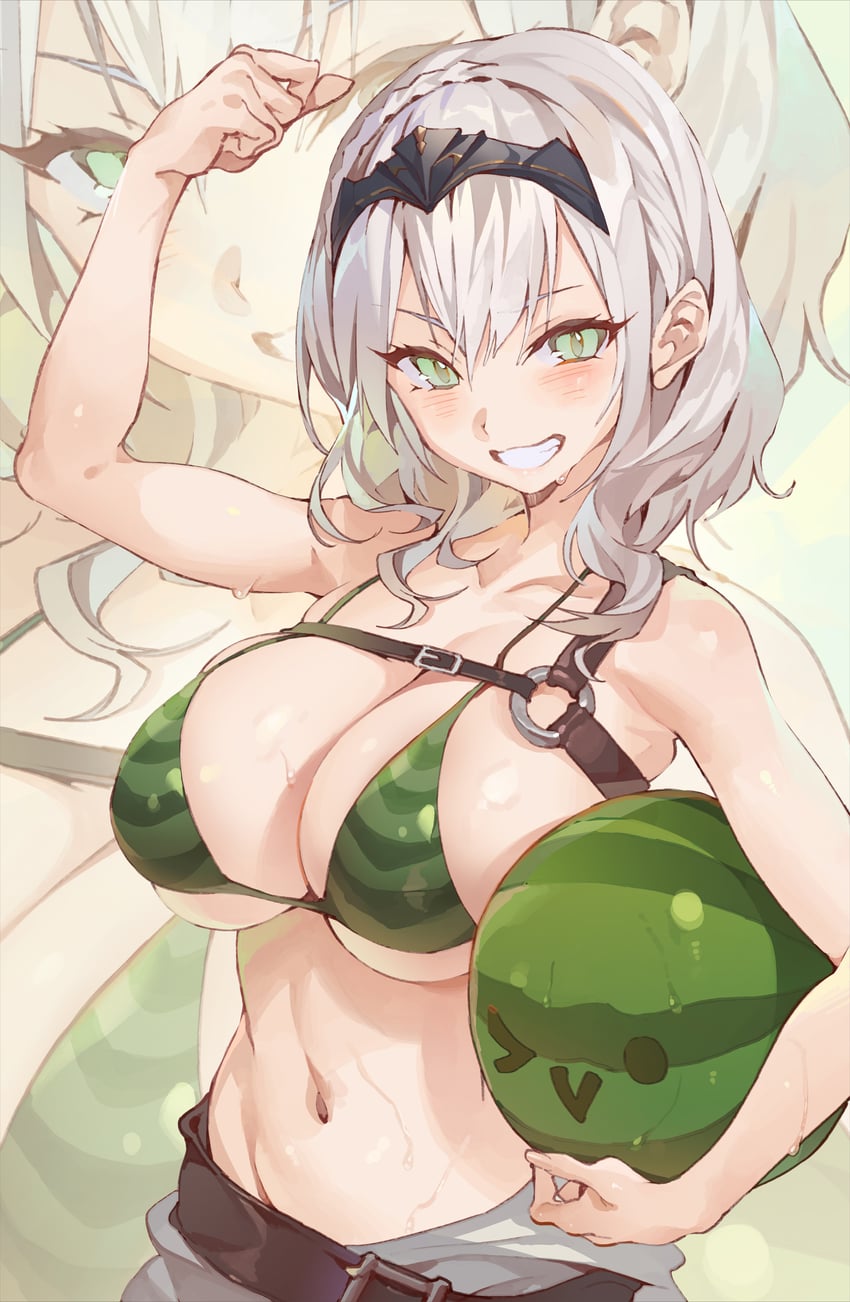shirogane noel (hololive and 1 more) drawn by hxxg