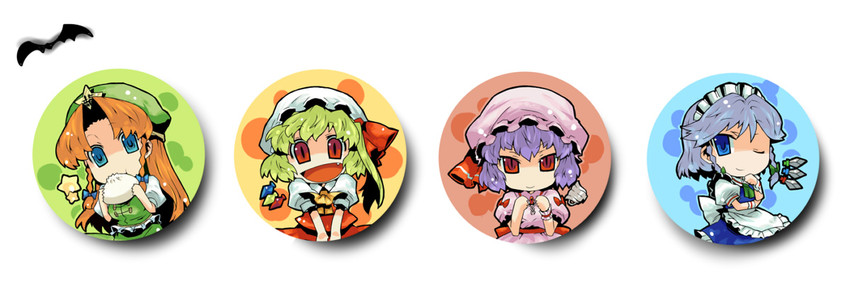 remilia scarlet, flandre scarlet, izayoi sakuya, and hong meiling (touhou) drawn by yugiri