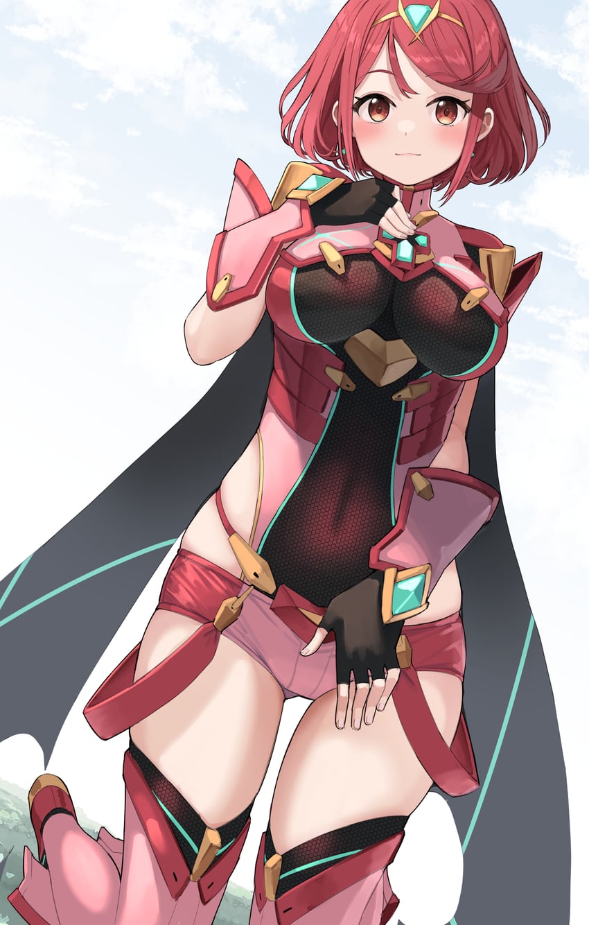 pyra (xenoblade chronicles and 1 more) drawn by mameroku