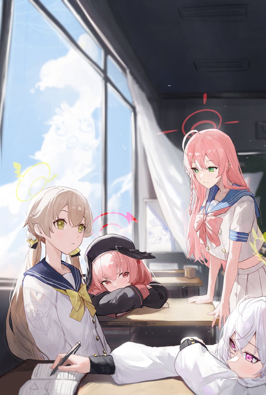 koharu, hanako, hifumi, and azusa (blue archive) drawn by jianjia
