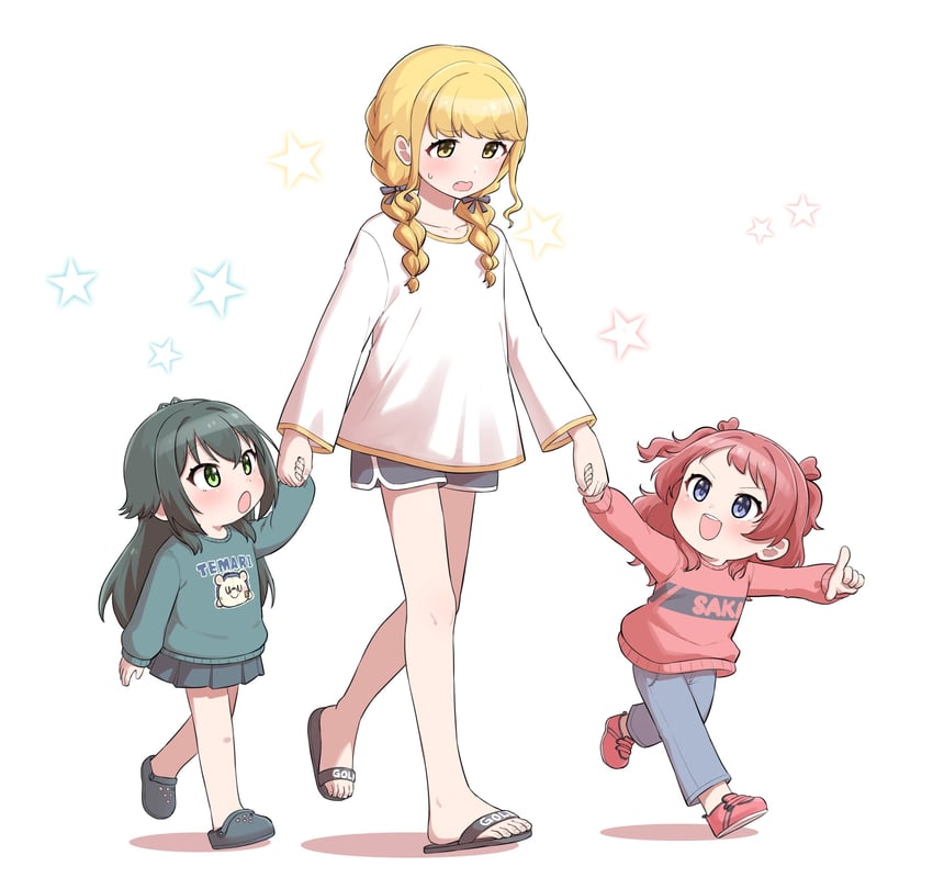 fujita kotone, hanami saki, and tsukimura temari (idolmaster and 1 more) drawn by ngetyan