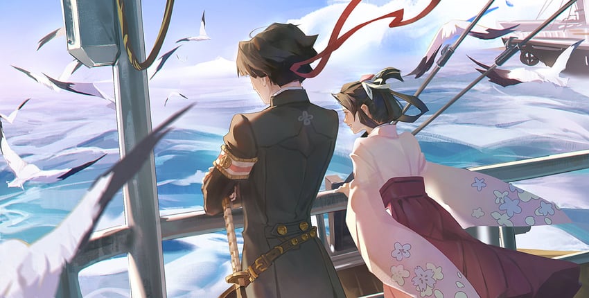 kazuma asogi and susato mikotoba (ace attorney and 1 more) drawn by erquanquan