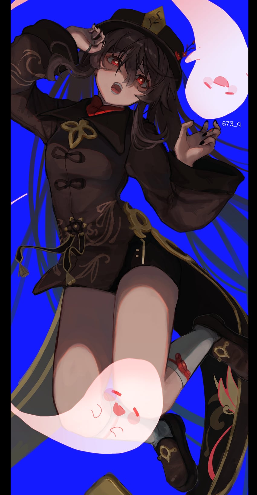 hu tao and boo tao (genshin impact) drawn by 673_q