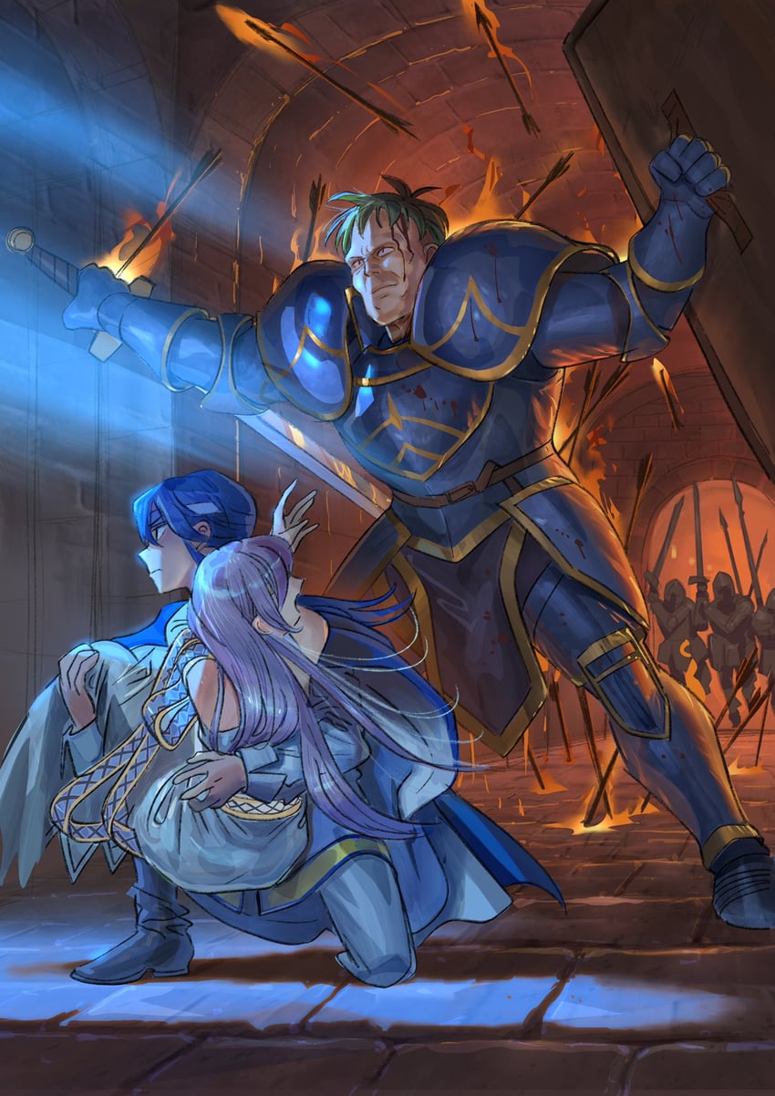 seliph, julia, and arden (fire emblem and 1 more) drawn by illustman_(u_ip8s)