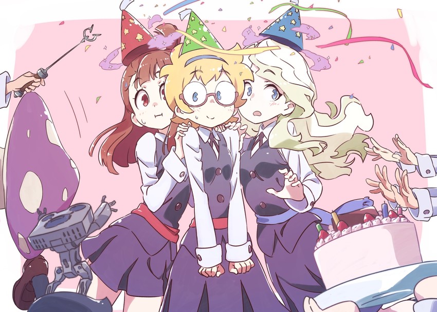 kagari atsuko, diana cavendish, sucy manbavaran, lotte jansson, amanda o'neill, and 3 more (little witch academia) drawn by tama_(tama-s)