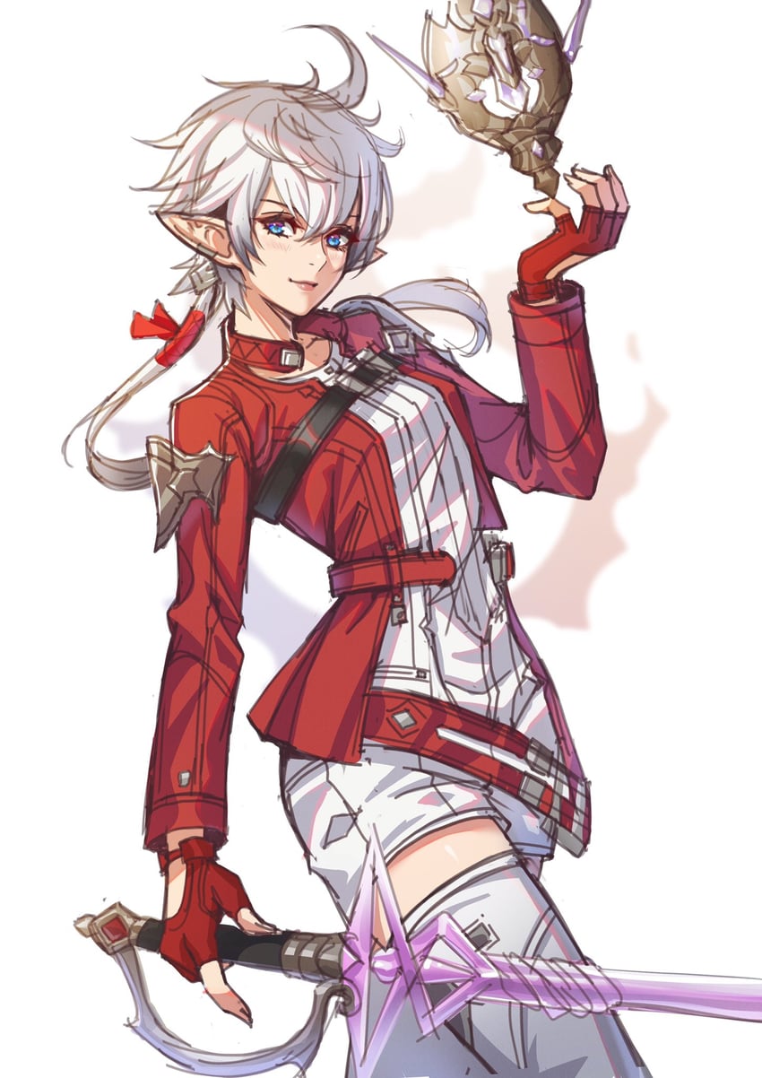 alisaie leveilleur and red mage (final fantasy and 1 more) drawn by lukrevadraws