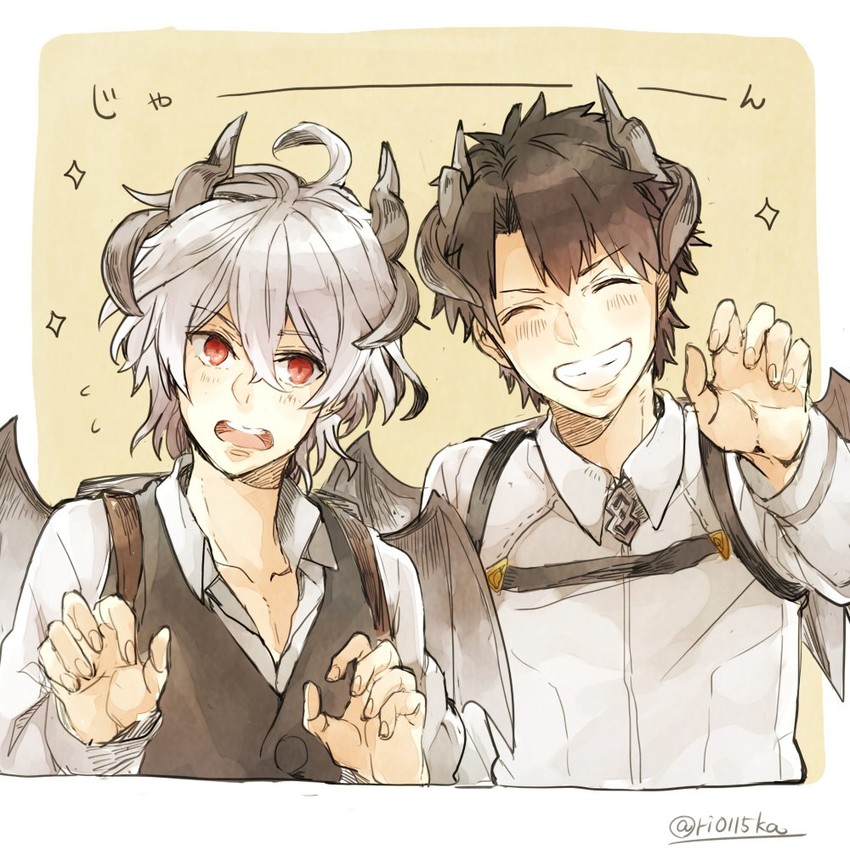 fujimaru ritsuka and sieg (fate and 2 more) drawn by banira_(ri0115ka)