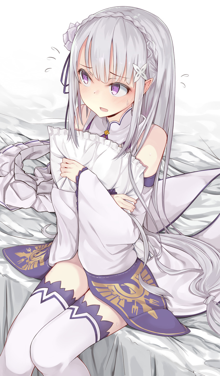emilia (re:zero kara hajimeru isekai seikatsu) drawn by monobe_tsukuri