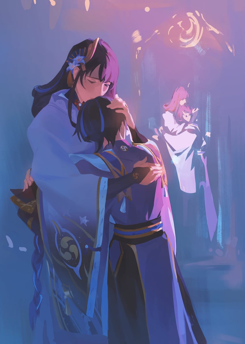 raiden shogun and scaramouche (genshin impact) drawn by aina_(mayexplode)