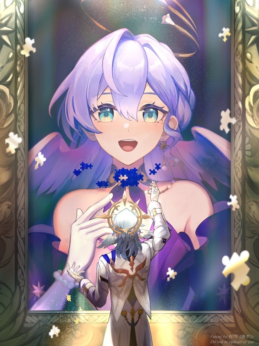 robin and sunday (honkai and 1 more) drawn by okkobc