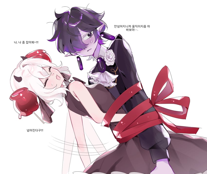 candy apple cookie and black sapphire cookie (cookie run and 1 more) drawn by crk_gyul