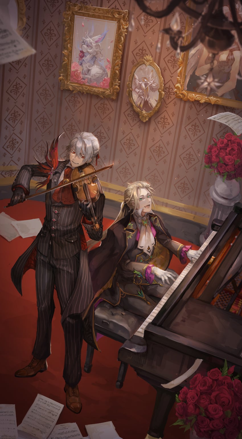 fou, marie antoinette, antonio salieri, and wolfgang amadeus mozart (fate and 1 more) drawn by hakuyo_99