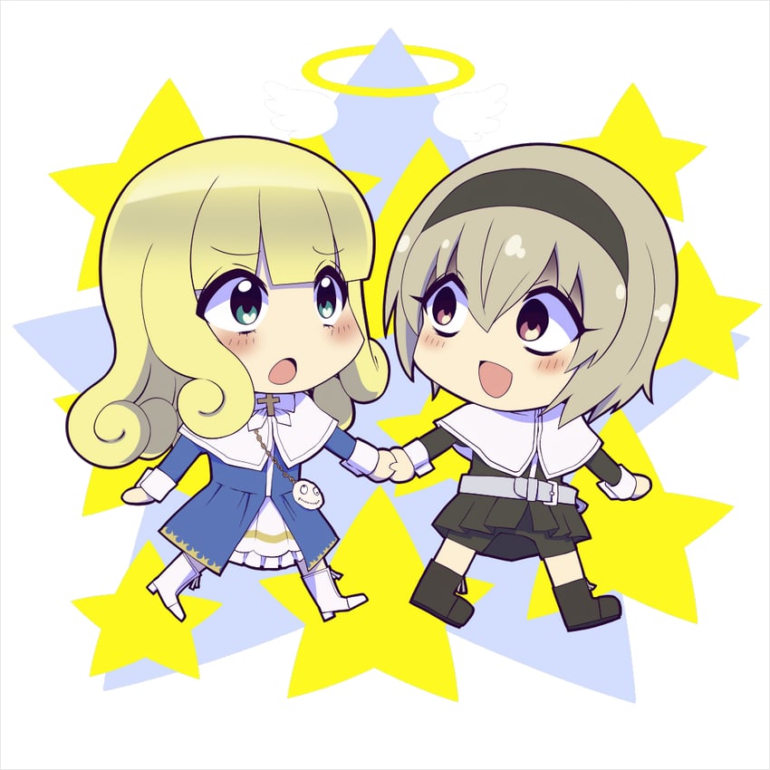 pekora and poporon (jashin-chan dropkick) drawn by moyuru_pen