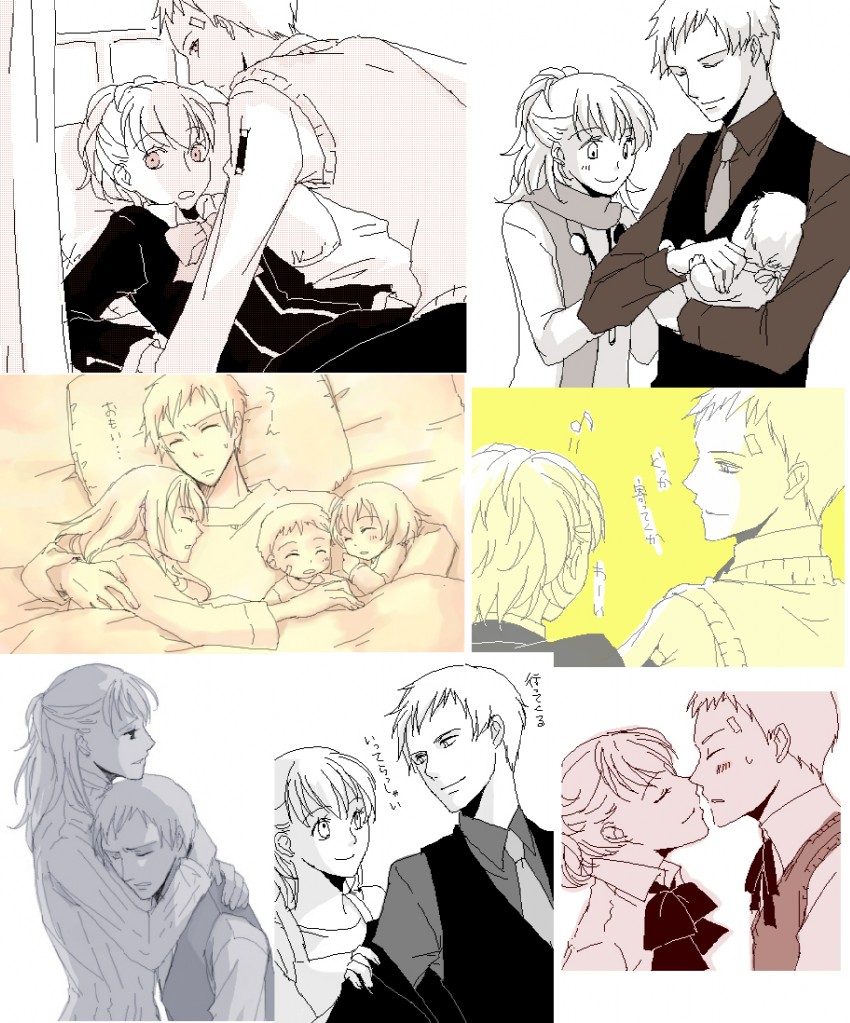shiomi kotone and sanada akihiko (persona and 2 more) drawn by fuguta